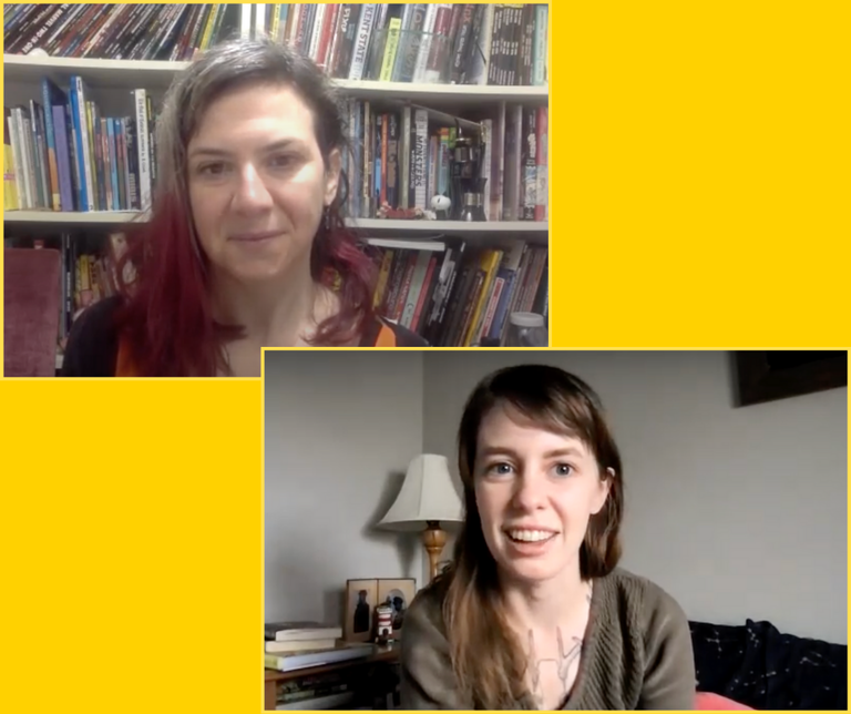 Miriam and Lindsey meet via Zoom.