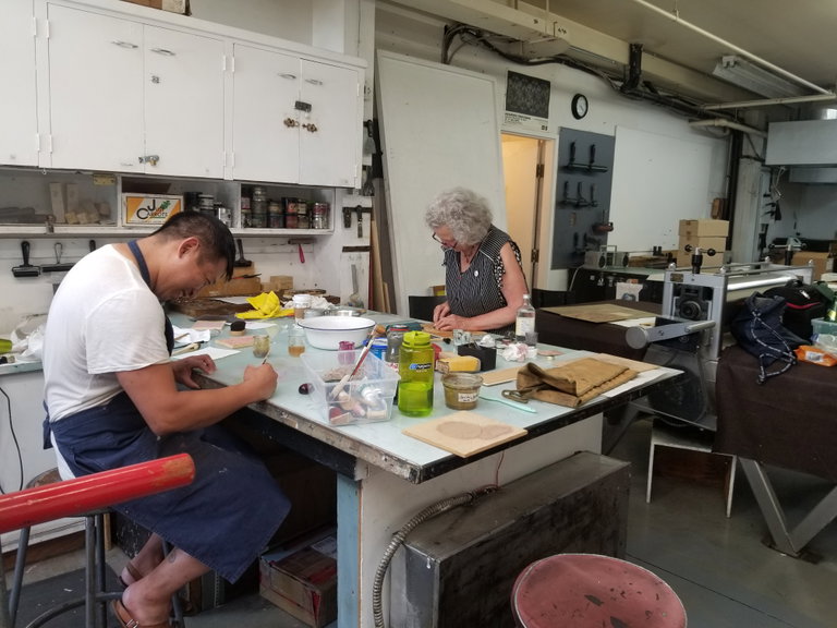2020 ambassador Edward Fu-Chen Juan working with his mentor Brigitte Potter-Mael.