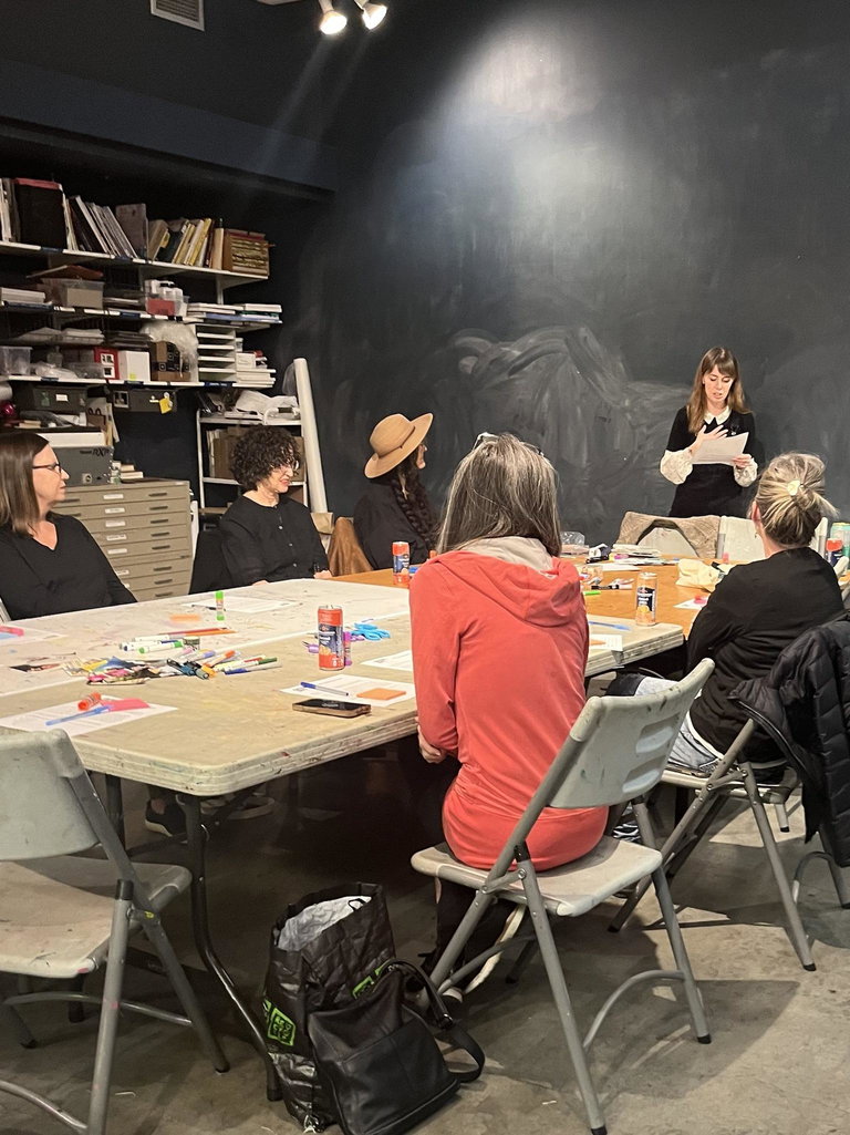 Postcards of Courage workshop at the Kamloops Art Gallery in September 2023. Photo courtesy of Lindsey Tyne Johnson. 