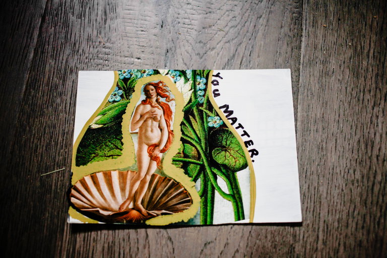 Postcards created at the Kamloops Art Gallery workshop. Photos courtesy of Lindsey Tyne Johnson.