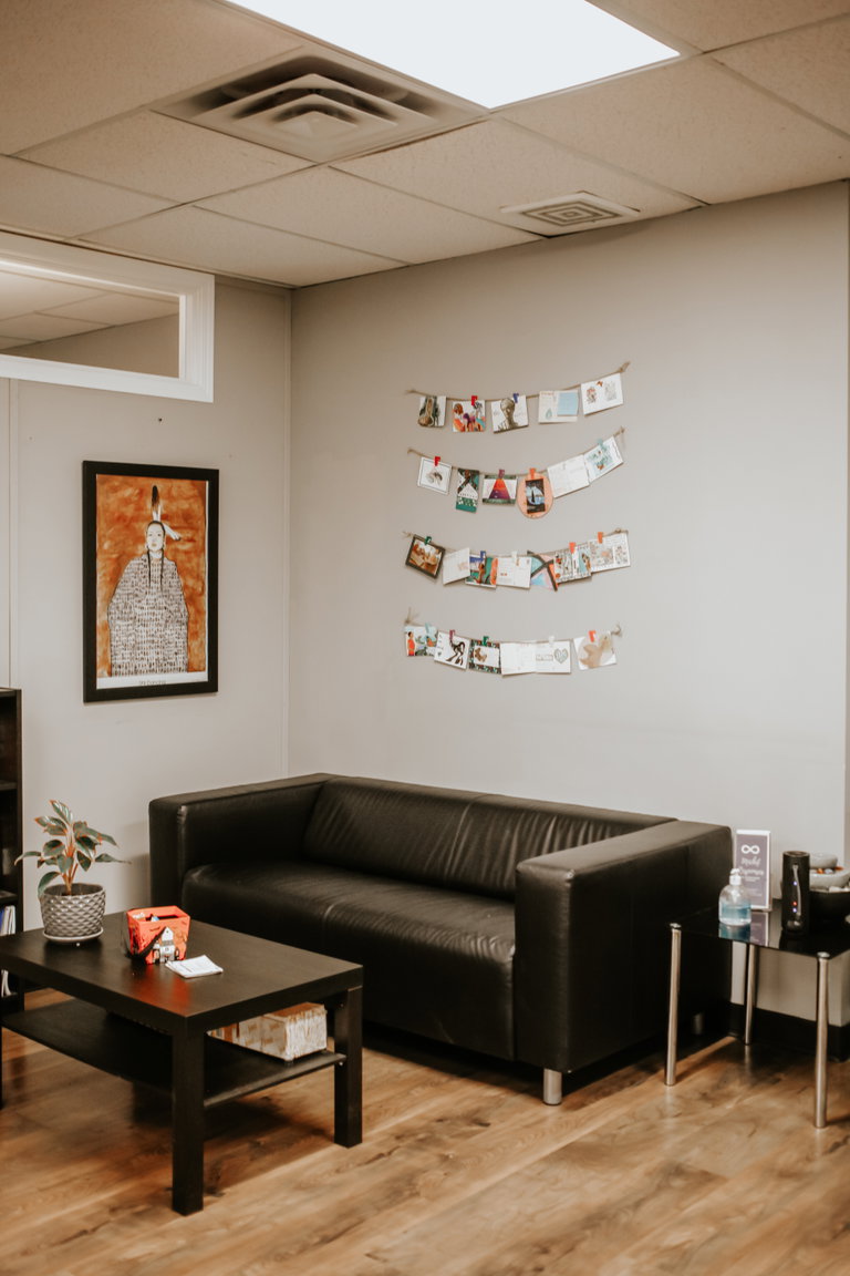 Examples of Postcards of Courage works at the Kamloops Sexual Assault Counseling Centre. Photo courtesy of Lindsey Tyne Johnson.