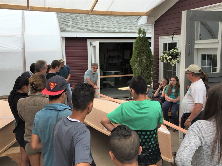 Gathering together to explain the process (Photo: Maritime Museum of the Atlantic).
