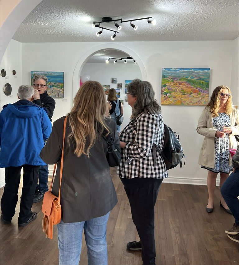 Visitors admiring the September/October 2023 exhibitions as part of Culture Days. Photo courtesy of Ainsley Dempsey.