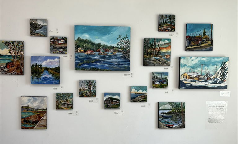 New works by Debi Scott-Fidler on display in the Gallery. Photo courtesy of Ainsley Dempsey.