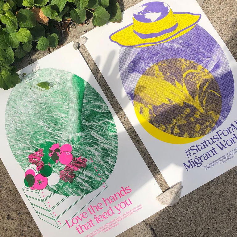 Posters made in collaboration with artist Camila Salcedo