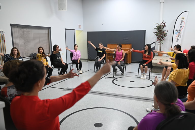 Soulful Studio Chair Yoga Workshop with Ashima Jain. Photo courtesy of the City of Morden.