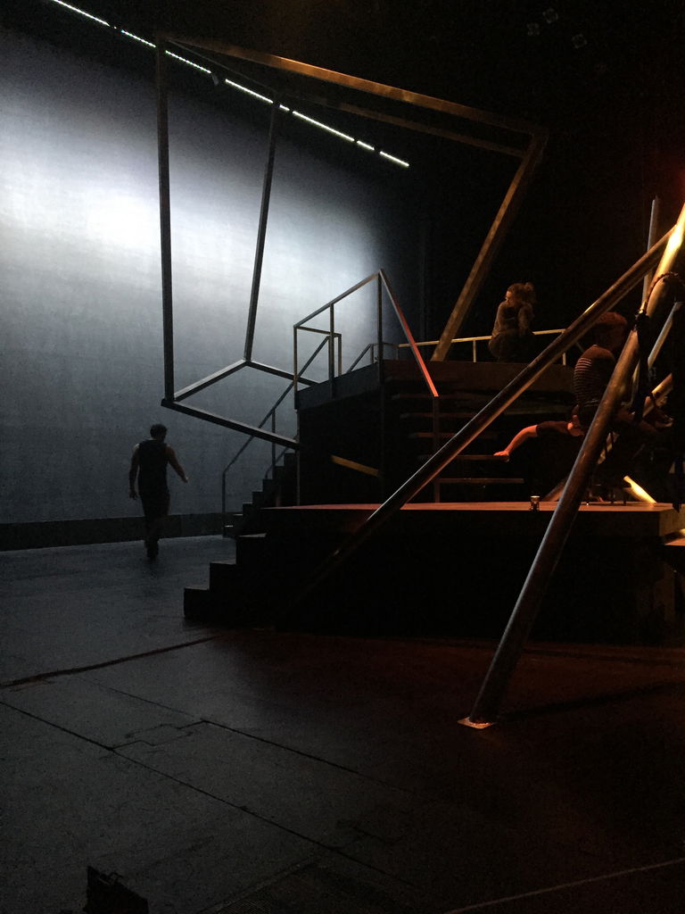 Shot of Hannah Moscovitch’s “The Kaufman Kabaret”. Set design by Hannah Matiachuk. 2016. University of Alberta.