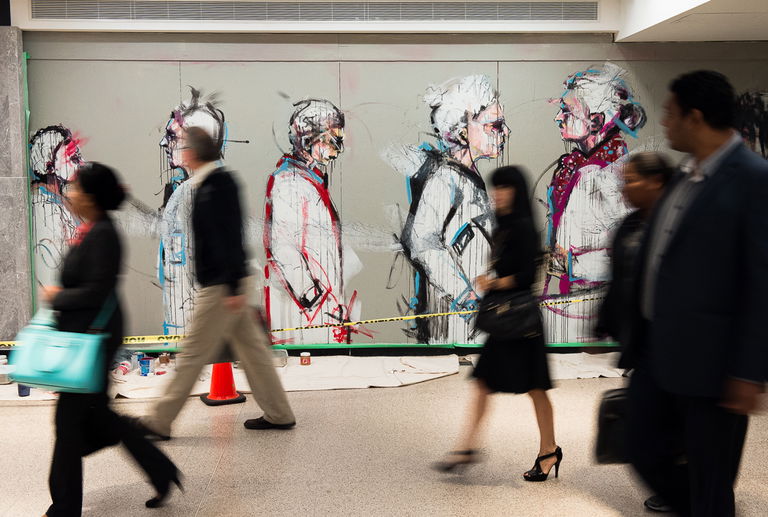 Temporary mural by Carlos Delgado for the 2016 Culture Days Launch at Union Station, Toronto, ON. Courtesy of Kevin Jones.