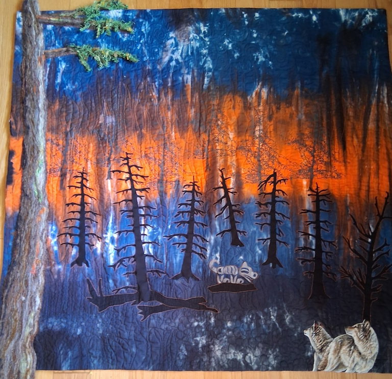 Quilt inspired by the Kelowna Fires