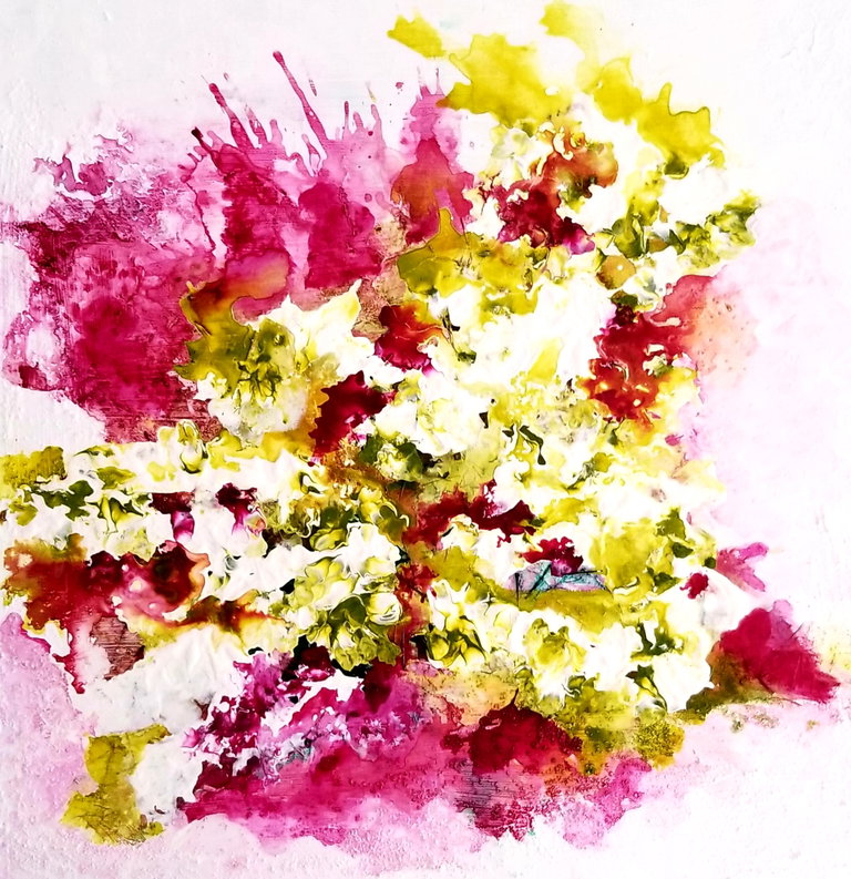 Mixed media abstract art piece