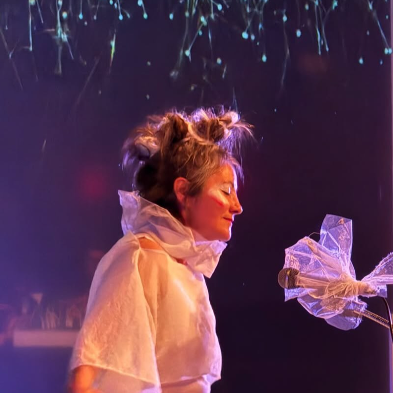óFukami performing on stage at Cluster Festival