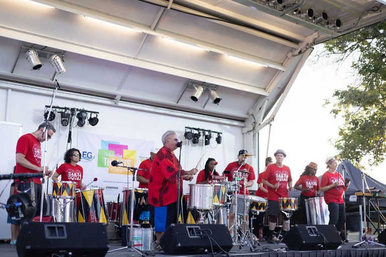 Samba Squad performing on the main stage