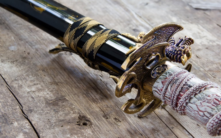 hilt of an antique Japanese sword