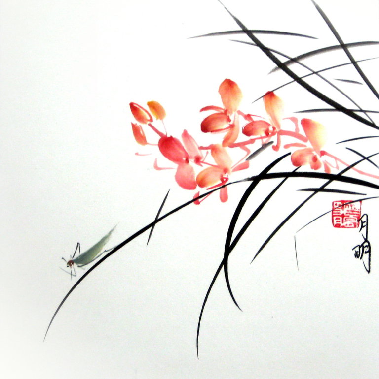 watercolor and ink on rice paper