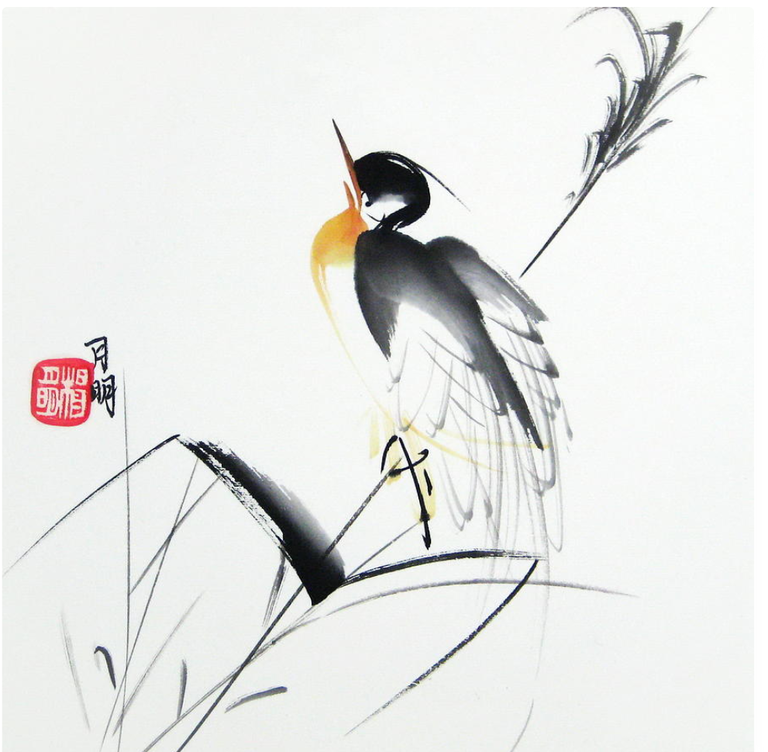 watercolor and ink on rice paper
