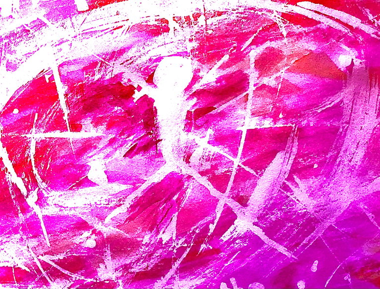 An alien being teleporting through the cosmos.