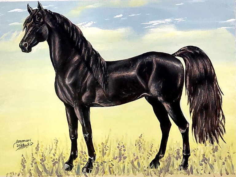 Painting of Black horse