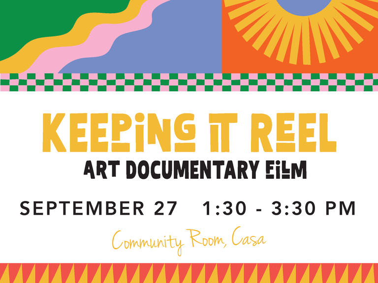 Text invitation to the Keeping it Reel Art Documentary Film Screening.