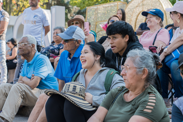 A group of multicultural community members at Ken Whillans Square at the Brampton Latin Festival