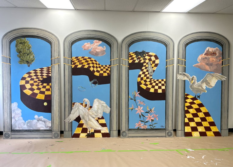 Surreal image of 4 windows