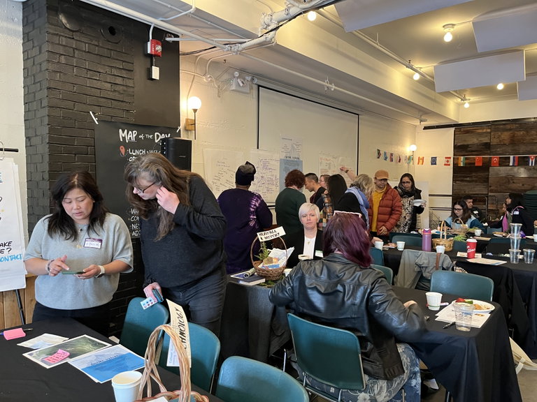 Culture Cafe with people connecting and generating ideas for the Culture Expo