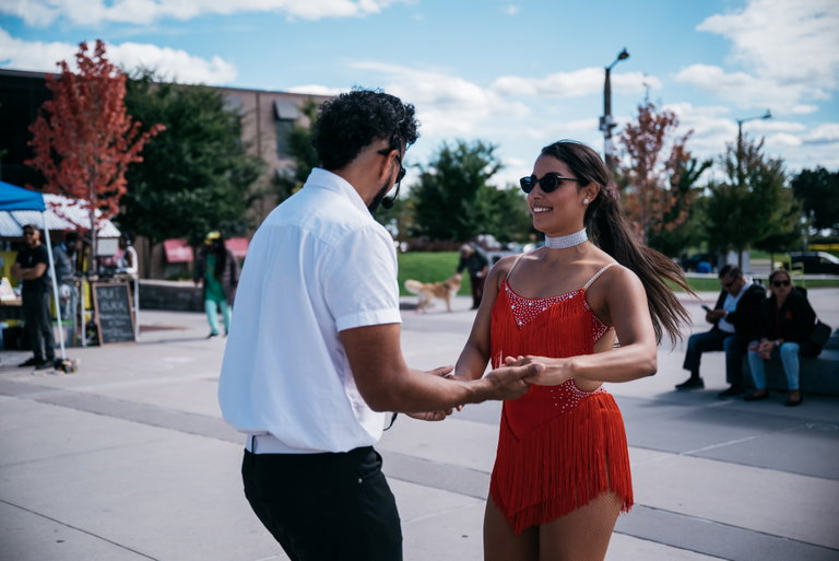 A duo are dancing