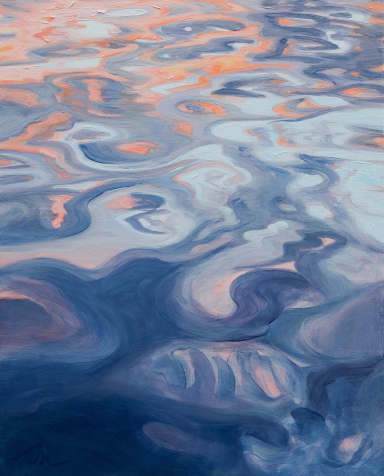 Painting by Alexandra McLaughlin depicting close up of water.