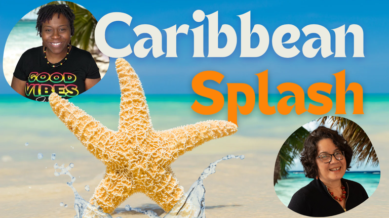 Image shows a beach with a starfish splashing in the water.