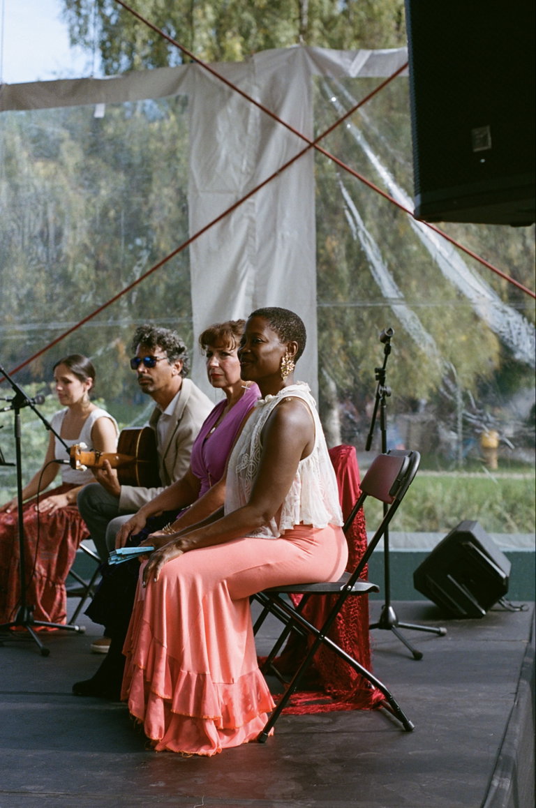 Group of flamenco artists on stage