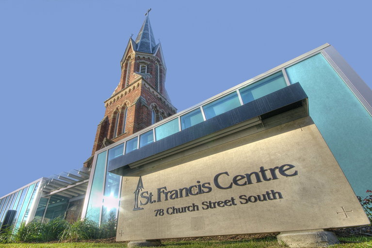 Photo of the exterior of the St. Francis Centre for Community, Arts and Culture in Ajax, Ontario