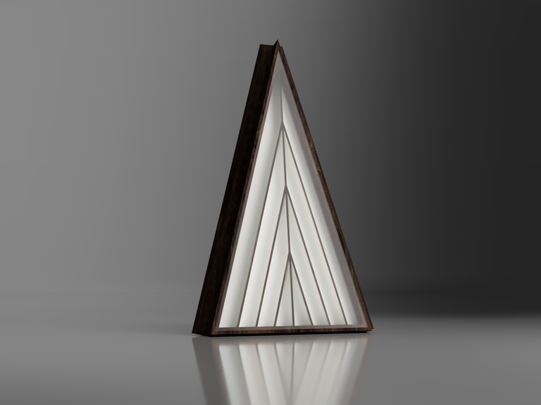 Conceptual drawing of a triangular panel to used in the artwork 'Shelter'.
