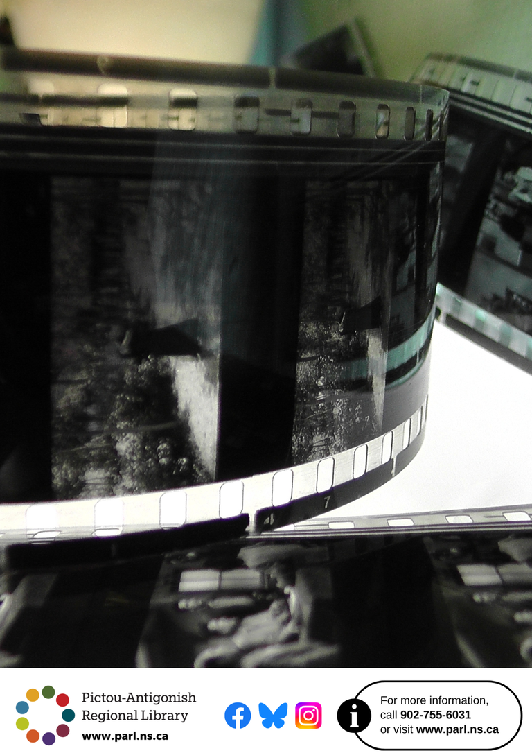 black and white photo of a strip of film