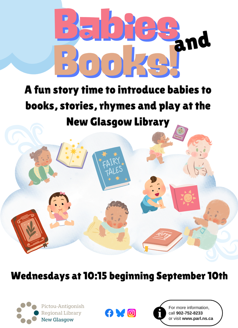 image of several babies in a cloud, playing and books around them