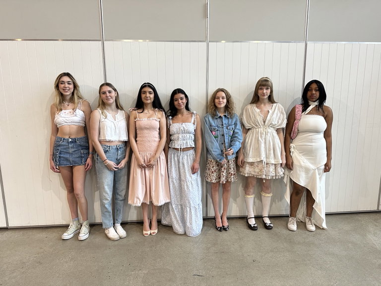 Fanshawe students displaying their creations at the runway repurpose, thrifted fashion show