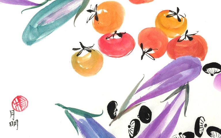 watercolor and ink on rice paper