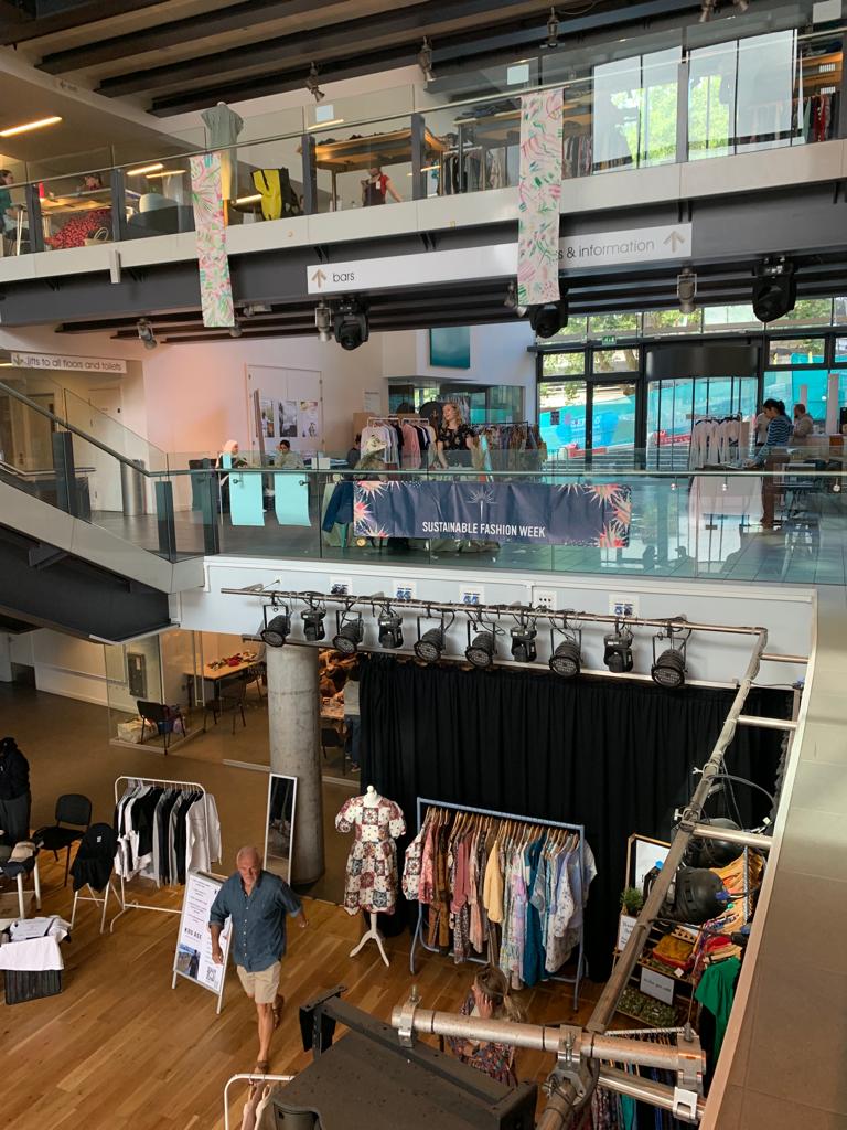 Vendor booths at sustainable fashion week