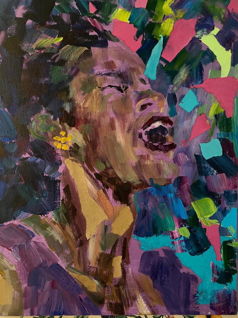 Painting of a Jazz singer