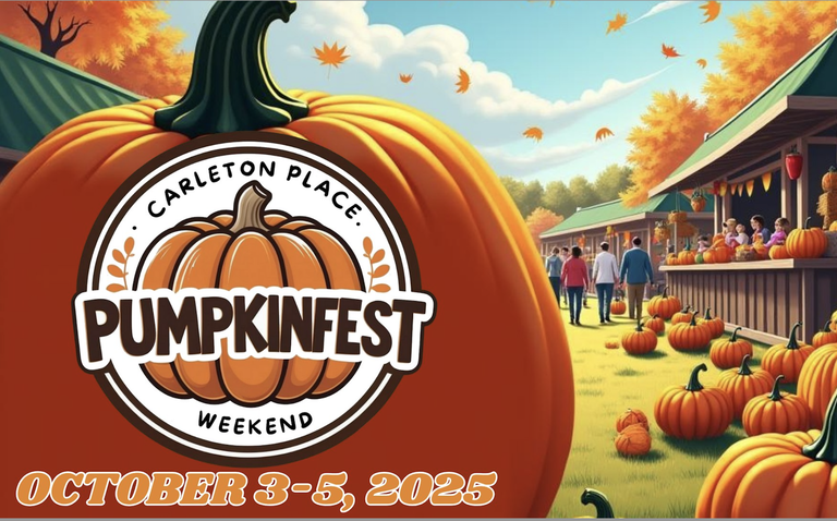 Pumpkinfest logo on a pumpkin