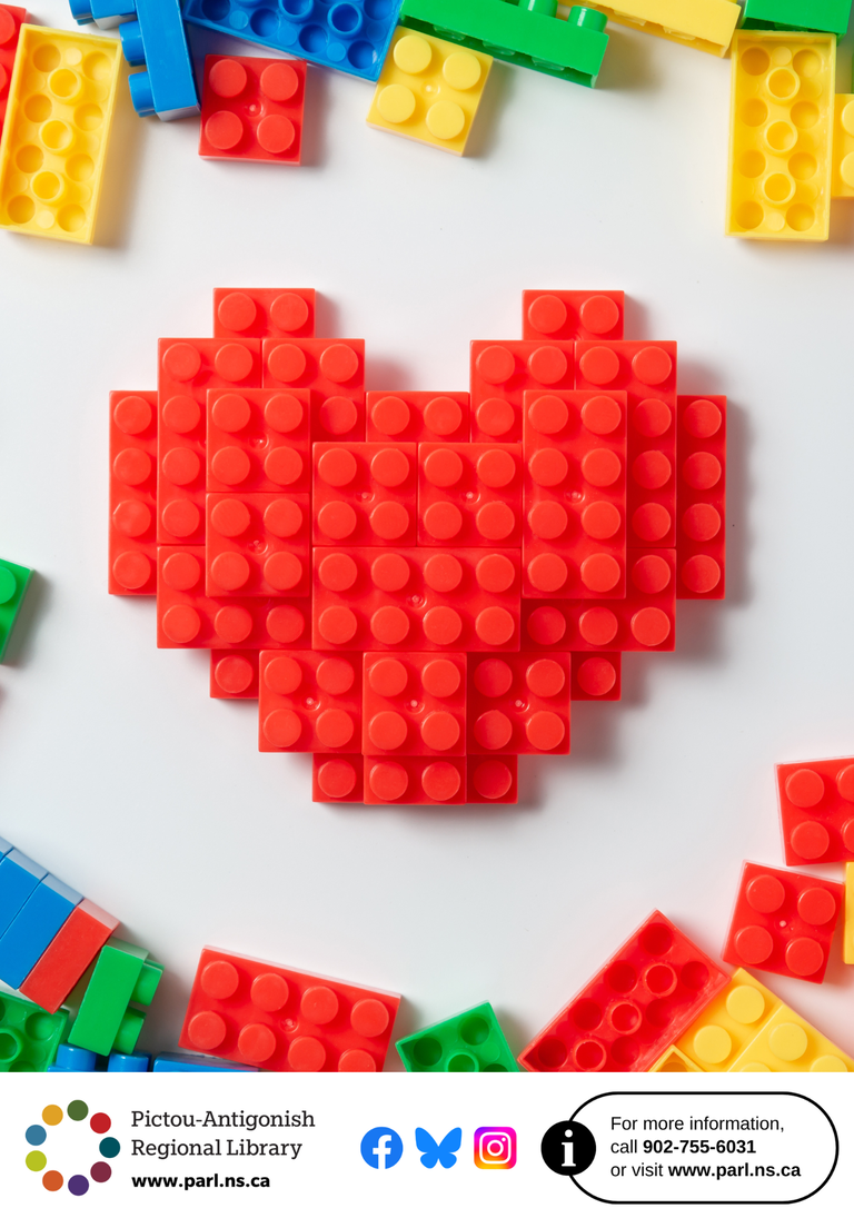LEGOs built in the shape of a red heart