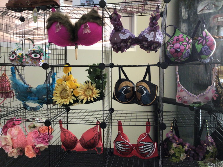 Breast cancer survivors strut crafty 'Bras for a Cause