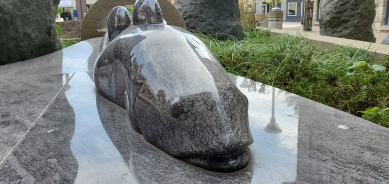 Sculpture of Fish on River