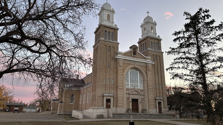 cathedral at dusk