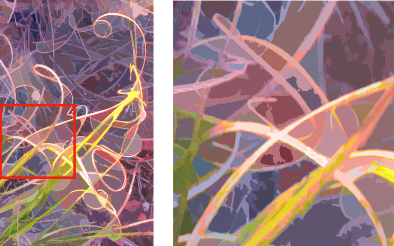 An abstract image drawn from a plant called bunch grass