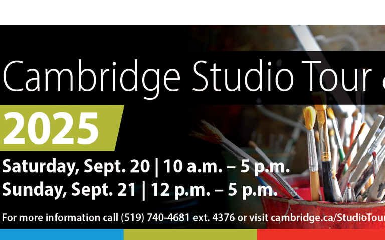 Cambridge Studio Tour lettering on black background